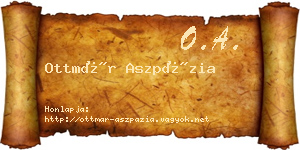 Ottmár Aszpázia névjegykártya